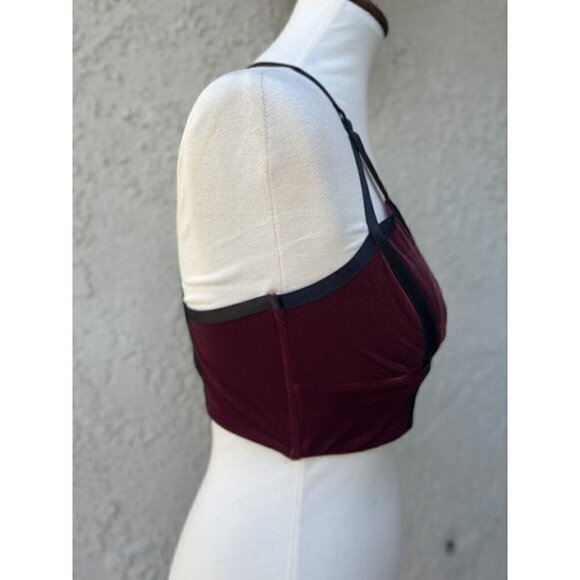 Blue Life Fit Bralette L Burgundy Exhale Velvet Bralette in Garnet Size L - Picture 13 of 16